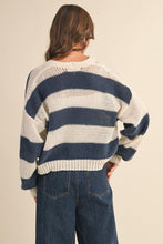 Load image into Gallery viewer, Navy Triple Tie Cardigan
