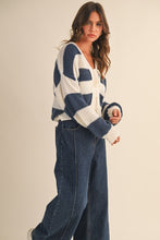 Load image into Gallery viewer, Navy Triple Tie Cardigan
