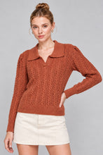 Load image into Gallery viewer, Cinnamon Chic Cable Sweater
