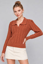 Load image into Gallery viewer, Cinnamon Chic Cable Sweater
