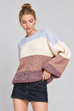 Load image into Gallery viewer, Cozy Cloud Nine Colorblock Sweater
