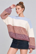 Load image into Gallery viewer, Cozy Cloud Nine Colorblock Sweater

