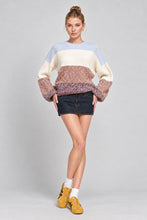 Load image into Gallery viewer, Cozy Cloud Nine Colorblock Sweater
