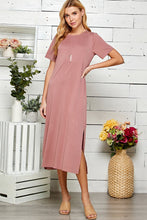 Load image into Gallery viewer, Mauve Maxi T-Shirt Dress
