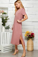 Load image into Gallery viewer, Mauve Maxi T-Shirt Dress
