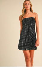 Load image into Gallery viewer, Velvet and Sequence Strapless LBD
