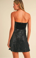 Load image into Gallery viewer, Velvet and Sequence Strapless LBD
