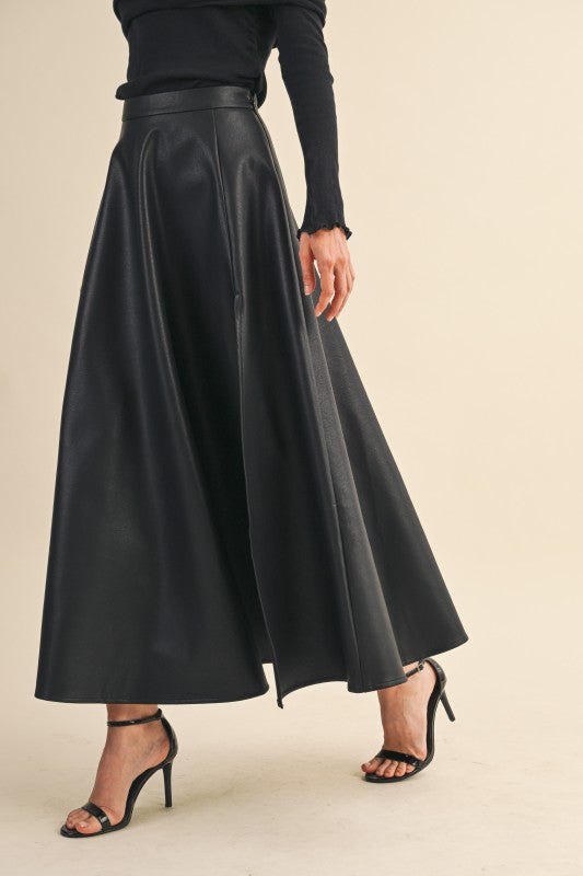 Faux Leather Maxi Skirt