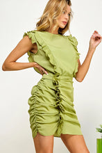 Load image into Gallery viewer, Ruffle Scrunch Mini Dress
