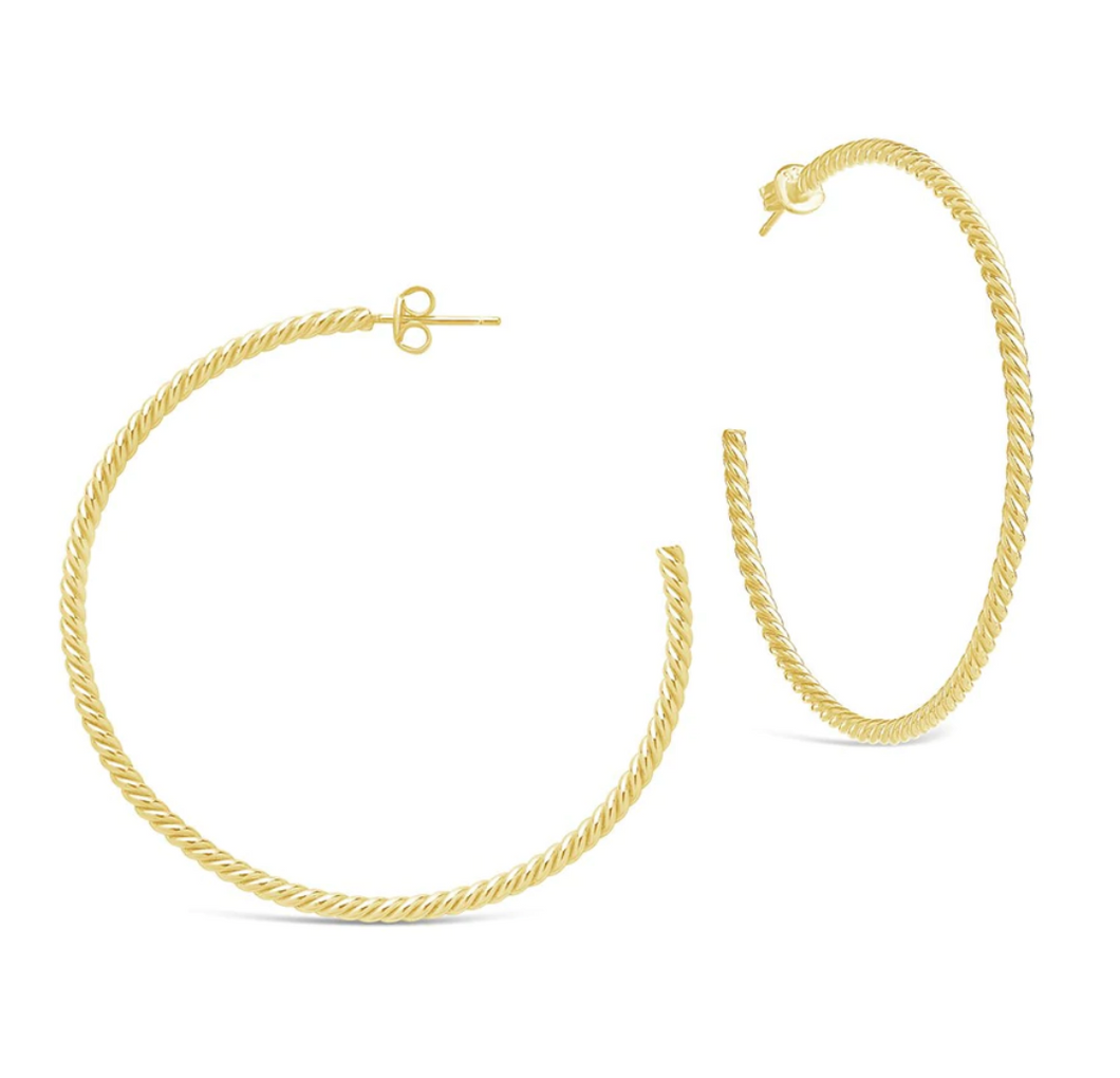 Gold Rope Twist Hoop