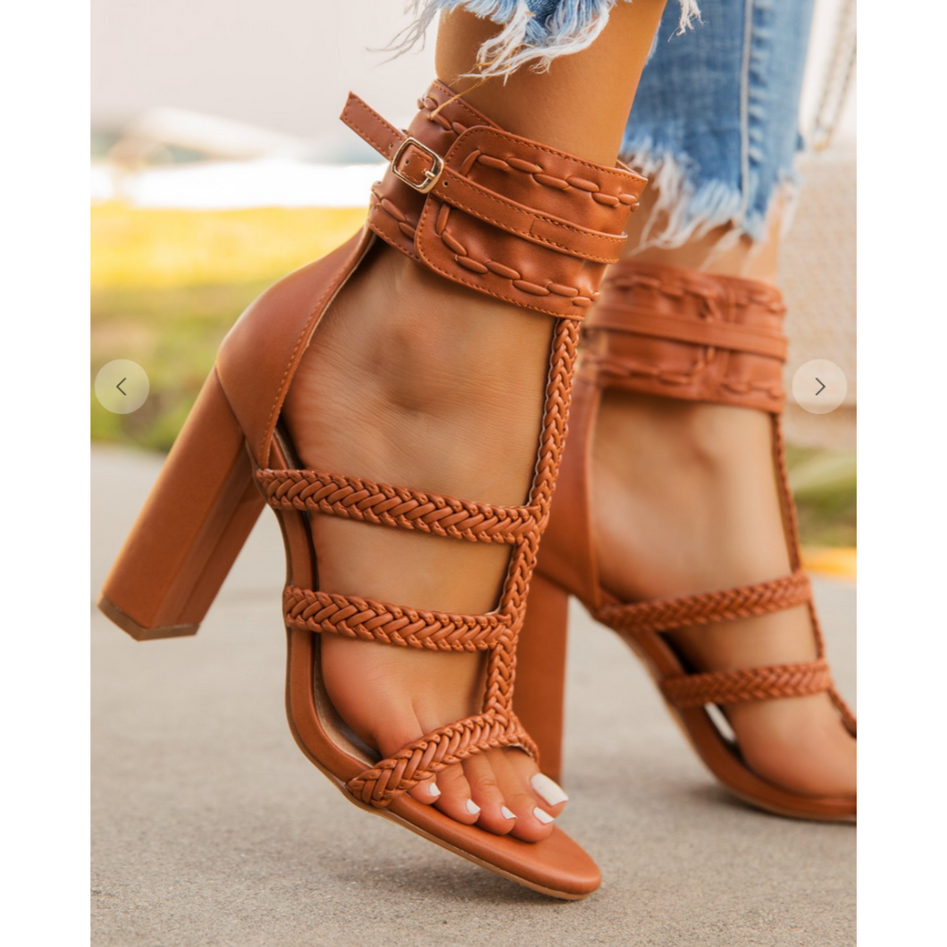 Braided Strapped Heels